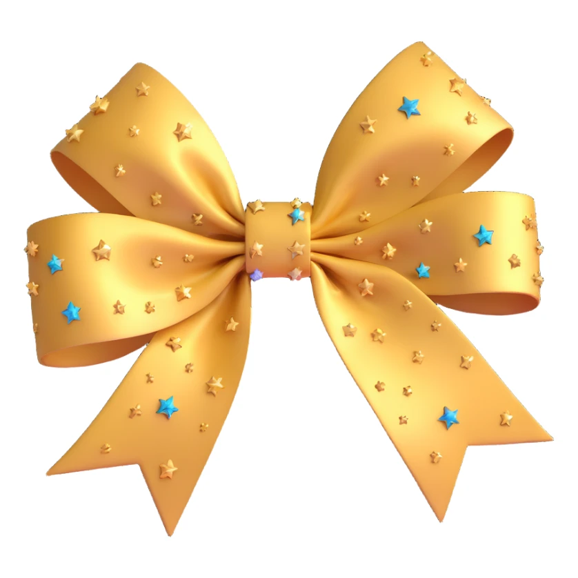 sparkly gold bow with stars sticker