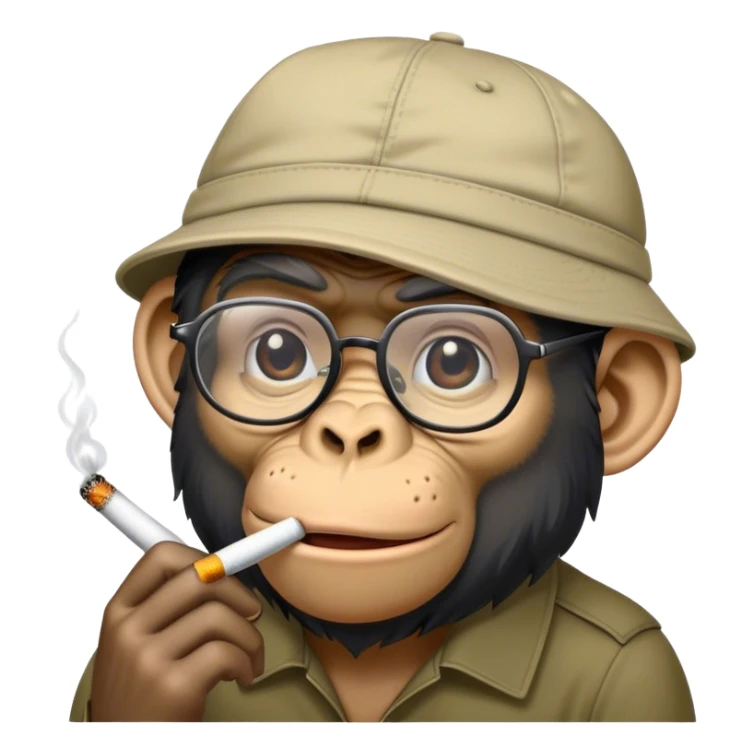 🦧 with a ciggarete and glasses and a backwards cap sticker