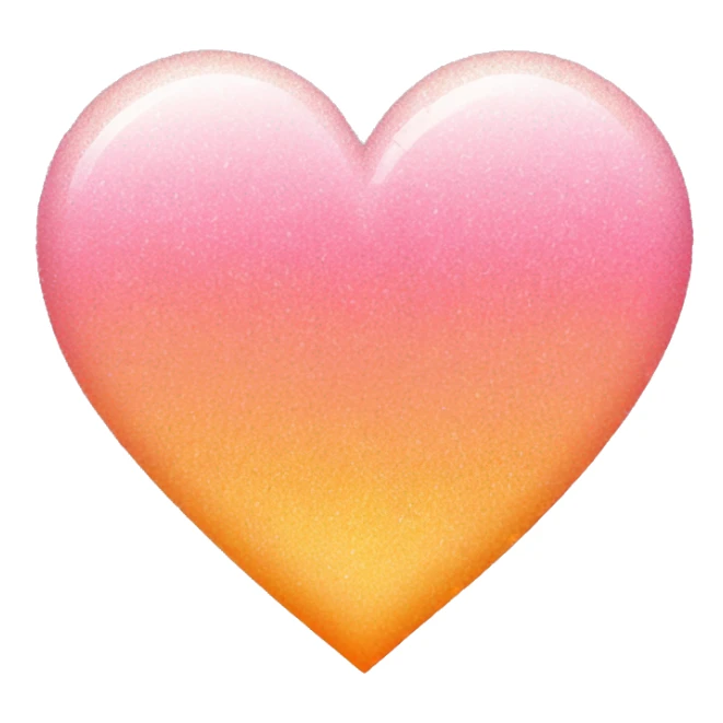 Glittery pastel pink and orange ombré heart  sticker