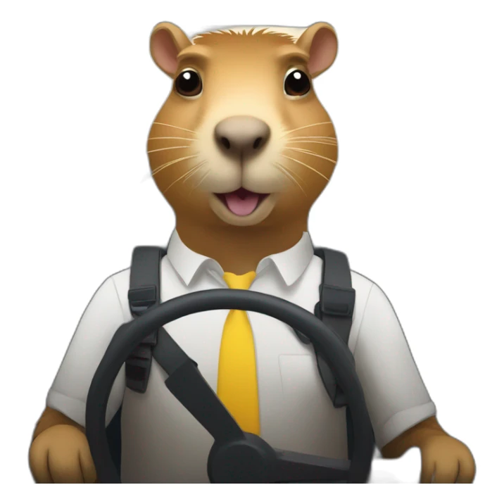 capybara works in taxi support service sticker