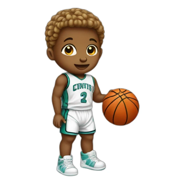 baby play basketball sticker