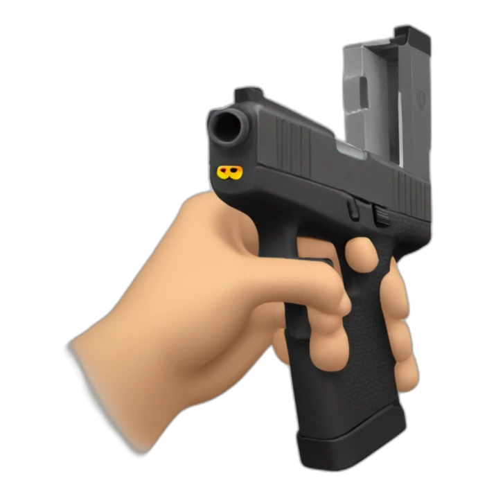 Emoji whit a Glock 17 on the hand sticker