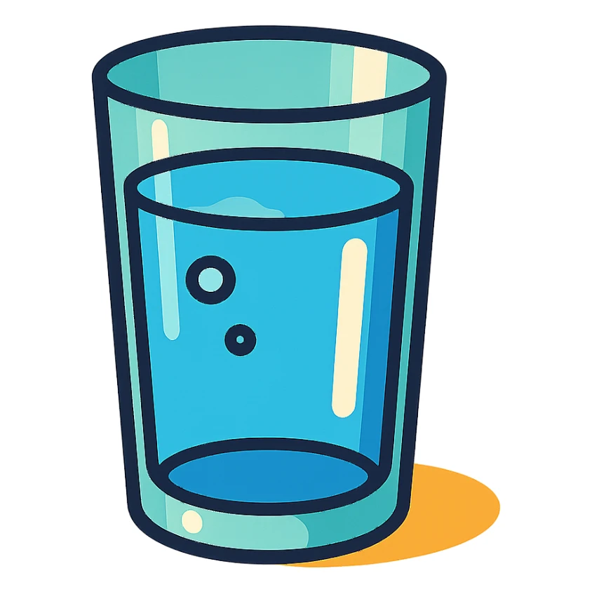 A glass of water sticker