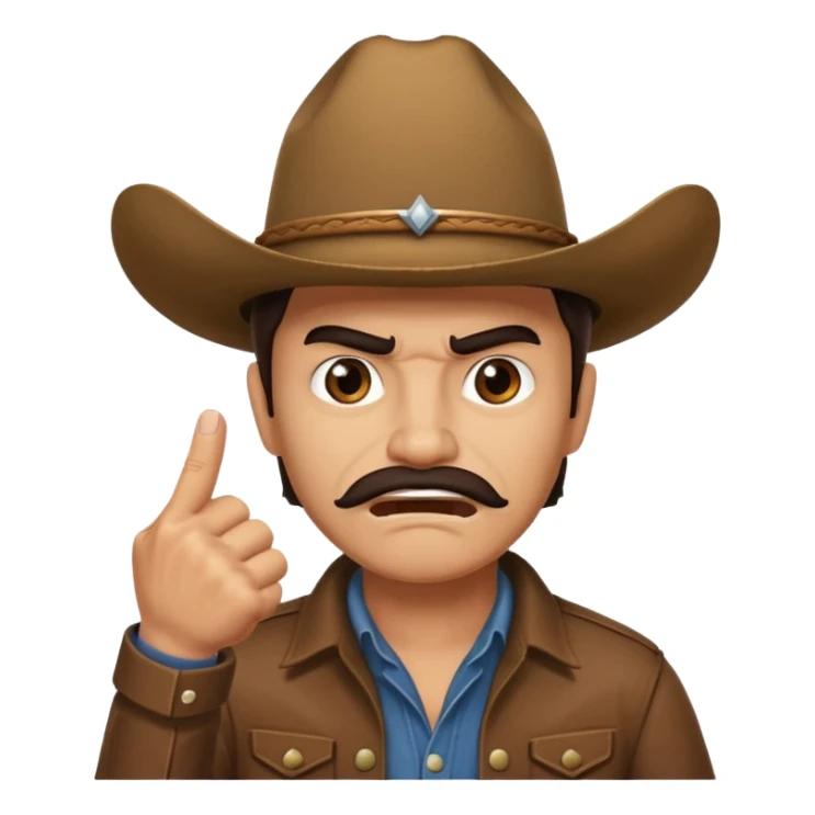 Angry mexican man with cowboy hat and his fist up sticker