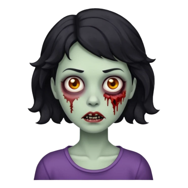 Uma zombi mulher com cabelo curto e preto ondulado sticker