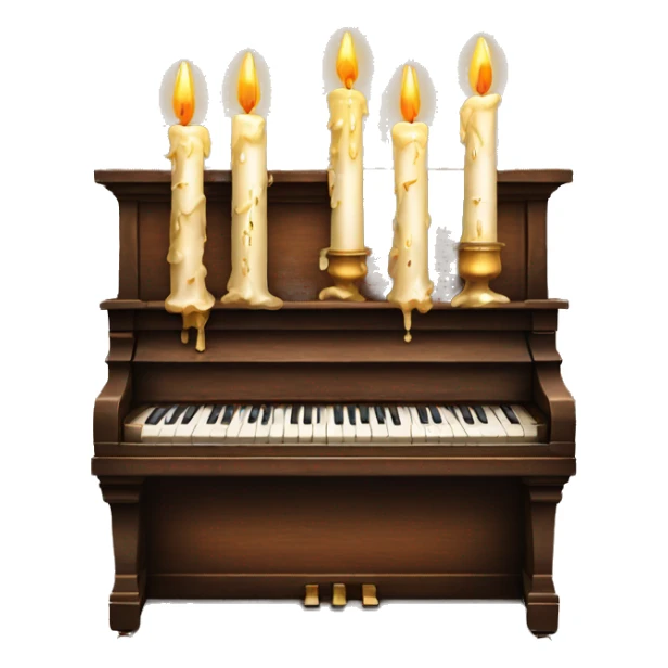 vintage piano with melted candles on top sticker