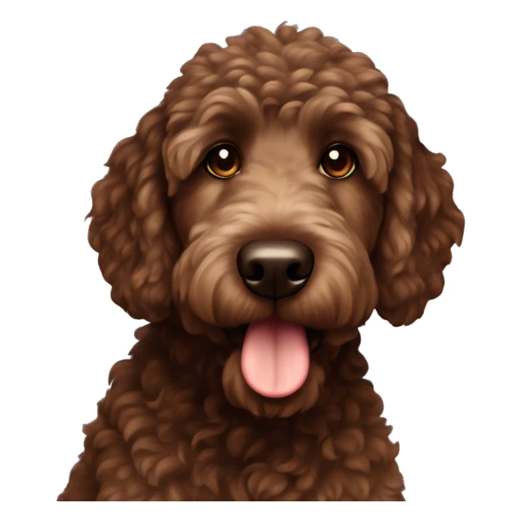 Very very dark brown chocolate golden doodle dog sticker