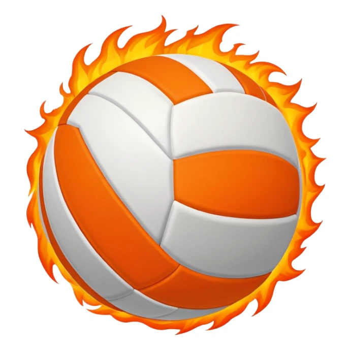 a volleyball ball in a fiery color sticker