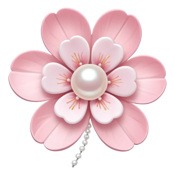light pastel sakura flower with pearl beade sticker