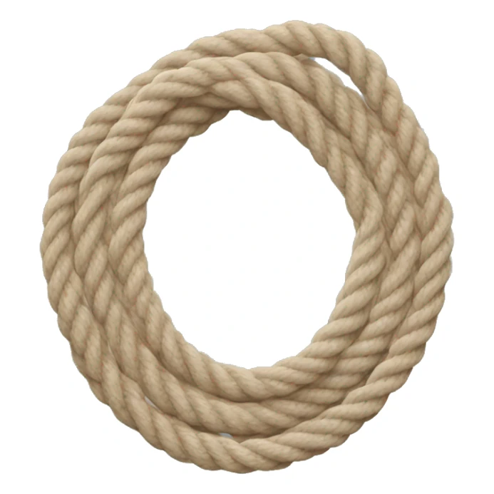 Oval shaped rope beige with roe at thetop sticker