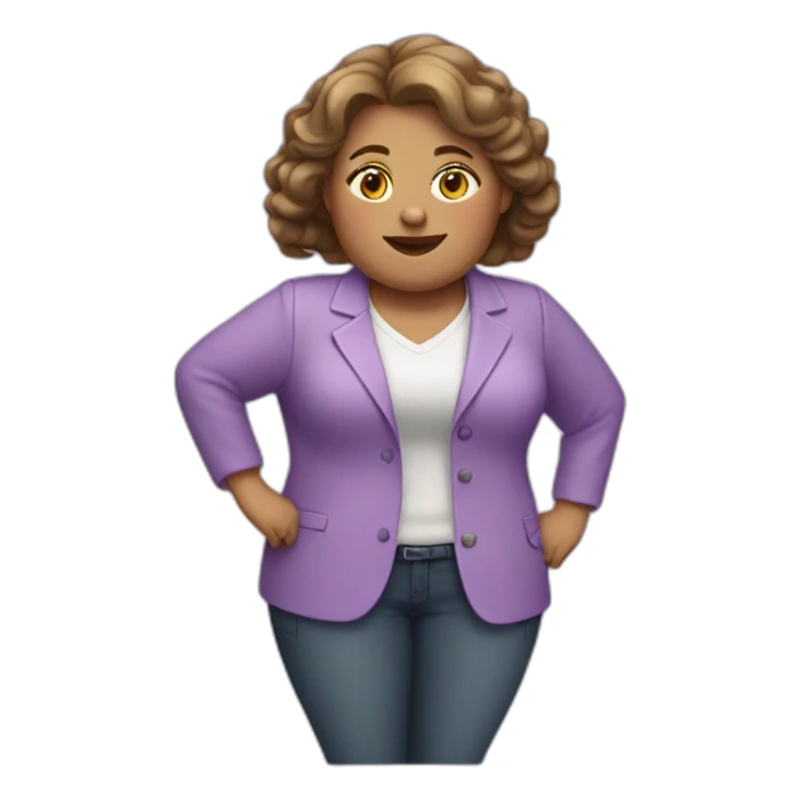 fat girl teacher in a lilac jacket sticker