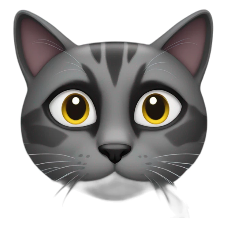 There is a Grey black cat face on love. sticker