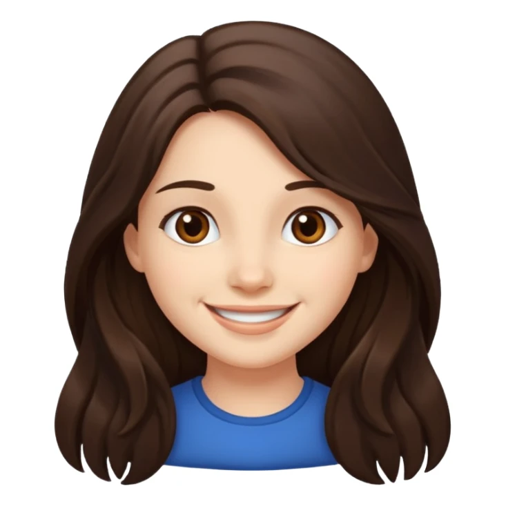 long haired brunette girl emoji sticker