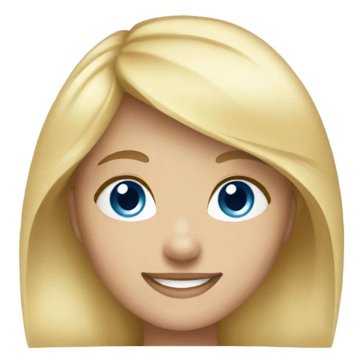 smiling girl with blonde hair and blue eyes sticker