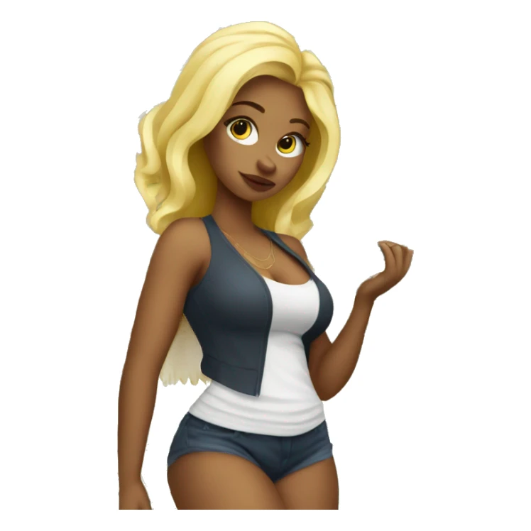 Curvy blond Girl with Money sticker