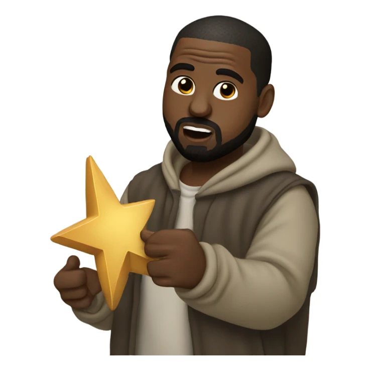 Kanye west with a Star of David in his hand sticker