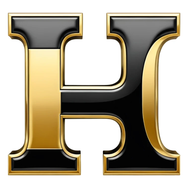 Bold Black-Gold Font Big Capital “I” Letter  sticker