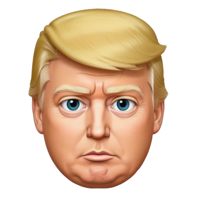 The photorealistic Donald Trump sticker