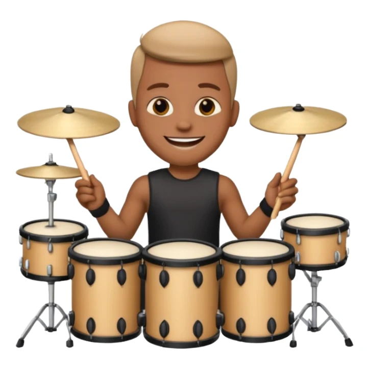 emoji person drummer at drum kit sticker