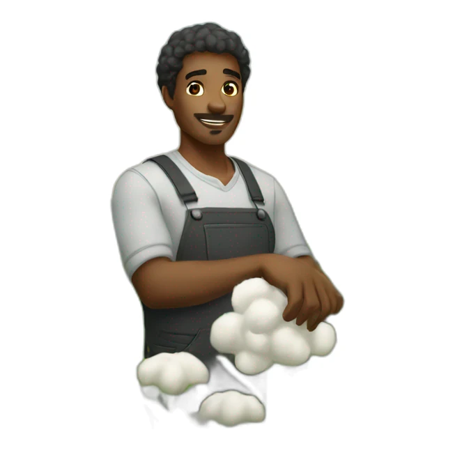 black man farming cotten sticker