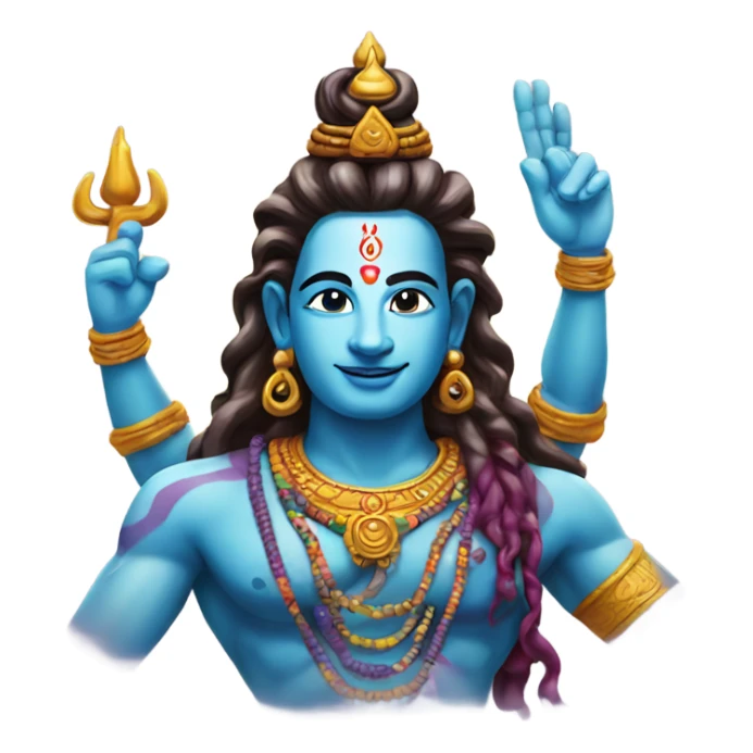 colorful hindu god shiva sticker