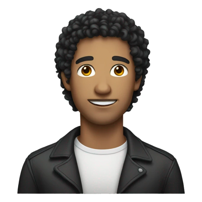curly-haired man with black hair sticker