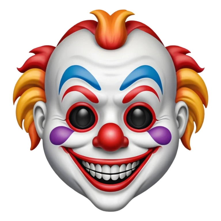 Mask – Painted clown mask with wide grin sticker