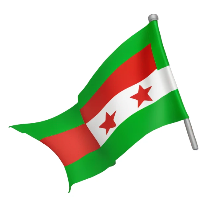 change this flag 🇸🇾 the top green the and three red stars in the middle  sticker