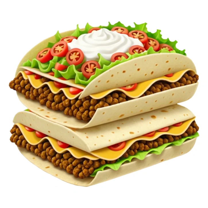 layered taco with stacked shells and fillings sticker