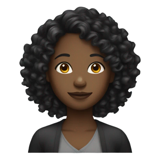 Black girl with medium length curly hair sticker