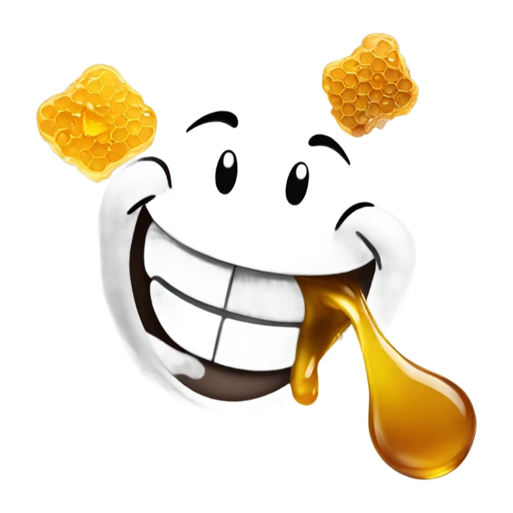 happy emoji throwing up honey sticker