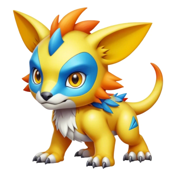Cute cool colorful Digimon-animal-hybrid full body sticker