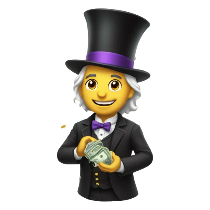 Magician whit bag of money  sticker