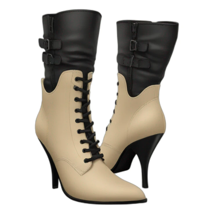high-heels-boot-beige-with-black-tattoo sticker