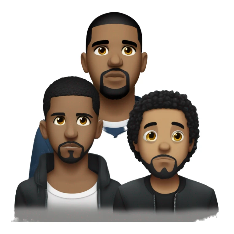 drake and kendrick and  j. cole, menacing stare, recent look sticker