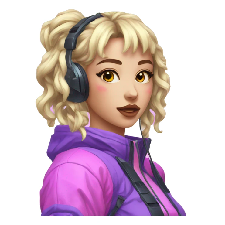 Vaporwave gamer girl sticker