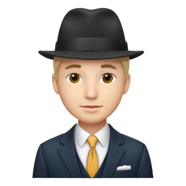 new yorker with hat and suit sticker