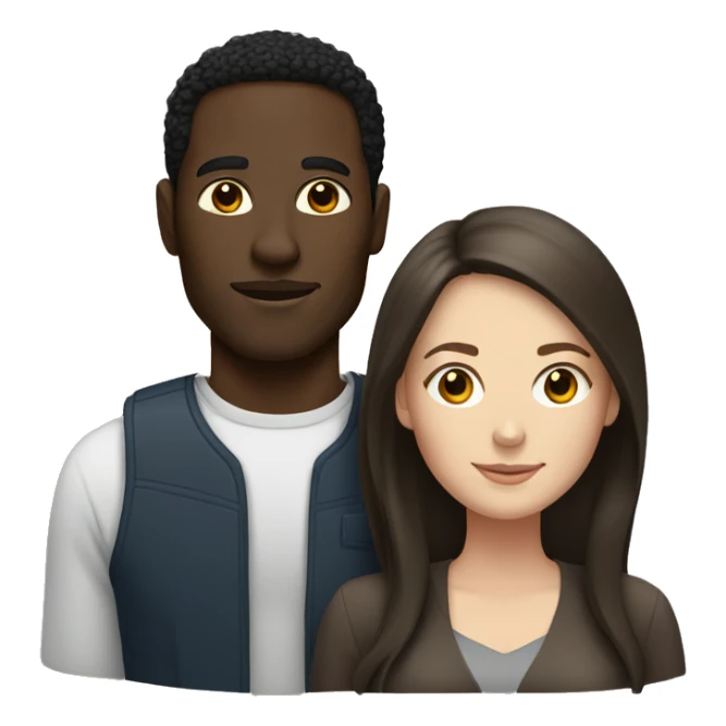 Black man and brunette white woman sticker