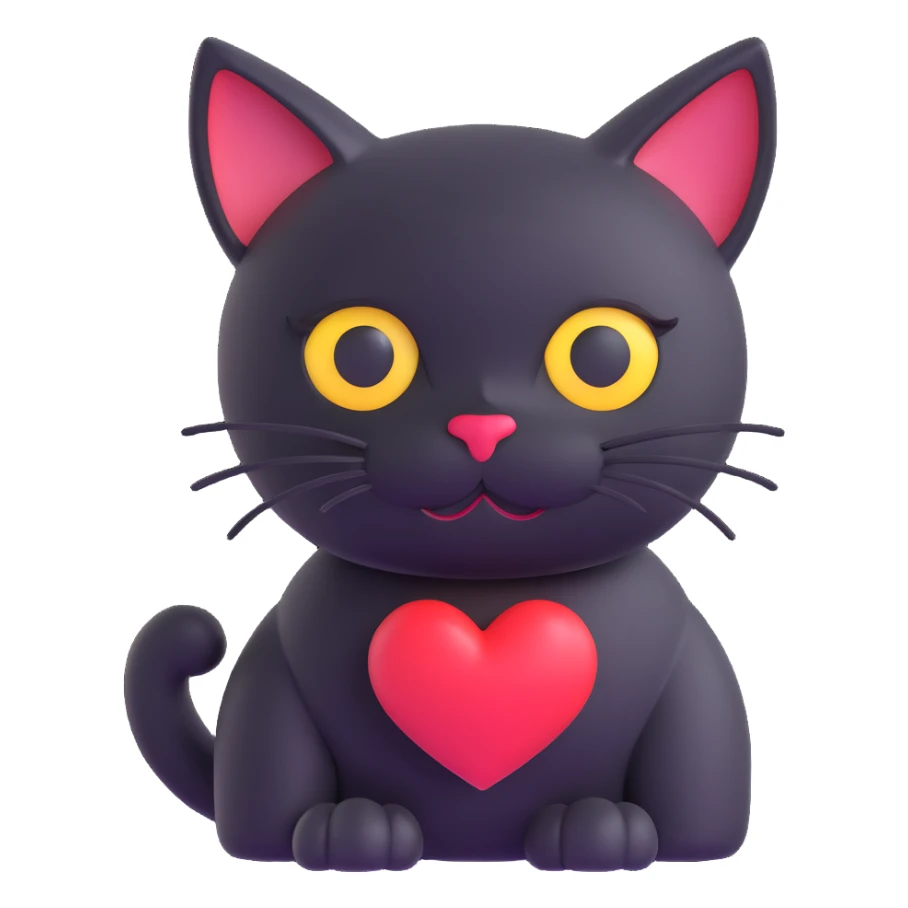 black cat with heart eyes sticker