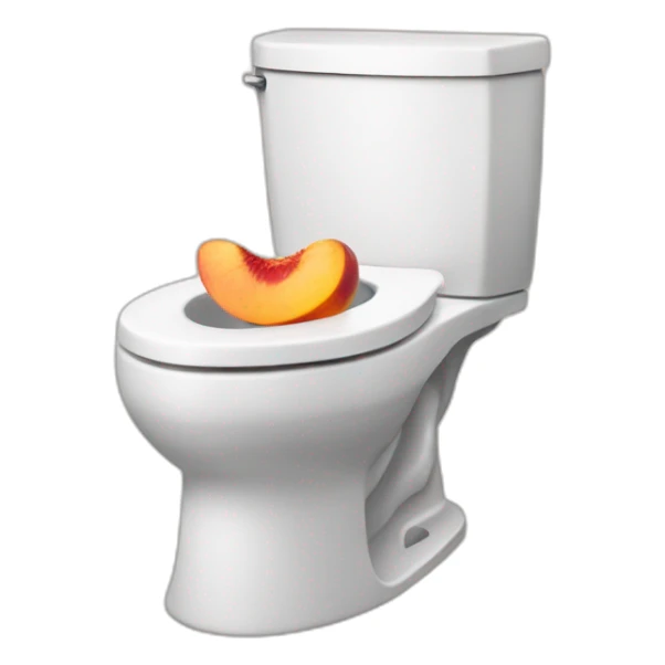toilet bowl with peach emoji on top sticker