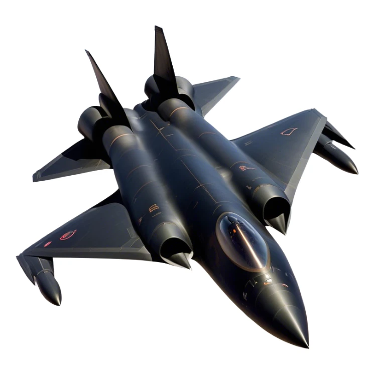 SR-71 Blackbird - Lockheed Martin (Stealth Grey) A sleek, high-speed reconnaissance aircraft with an elongated, needle-like fuselage and a smooth, aerodynamic design. The body is finished in a deep, matte jet-black with subtle panel lines and heat-resistant detailing. Its twin engines are seamlessly integrated into the structure, with sharp, swept-back wings that emphasize speed and stealth. The cockpit canopy is tinted, adding to its mysterious, high-tech aesthetic, while the overall silhouette exudes an aura of unmatched velocity and secrecy. sticker