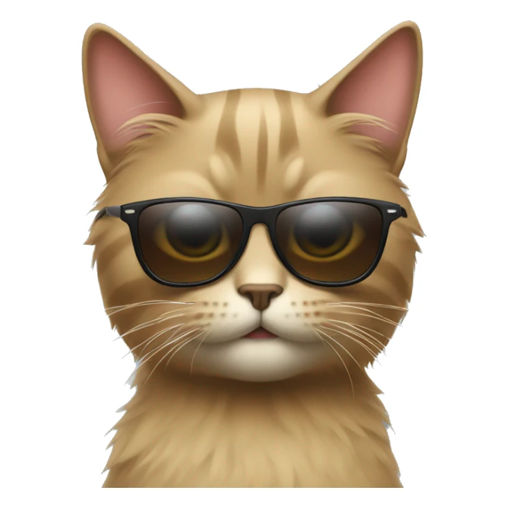 a cat with hair and sunglasses  sticker