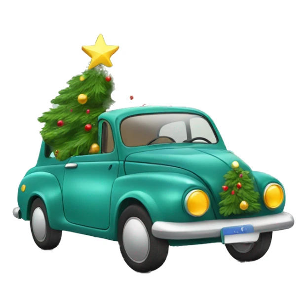 Christmas Car with Christmas Tree  sticker