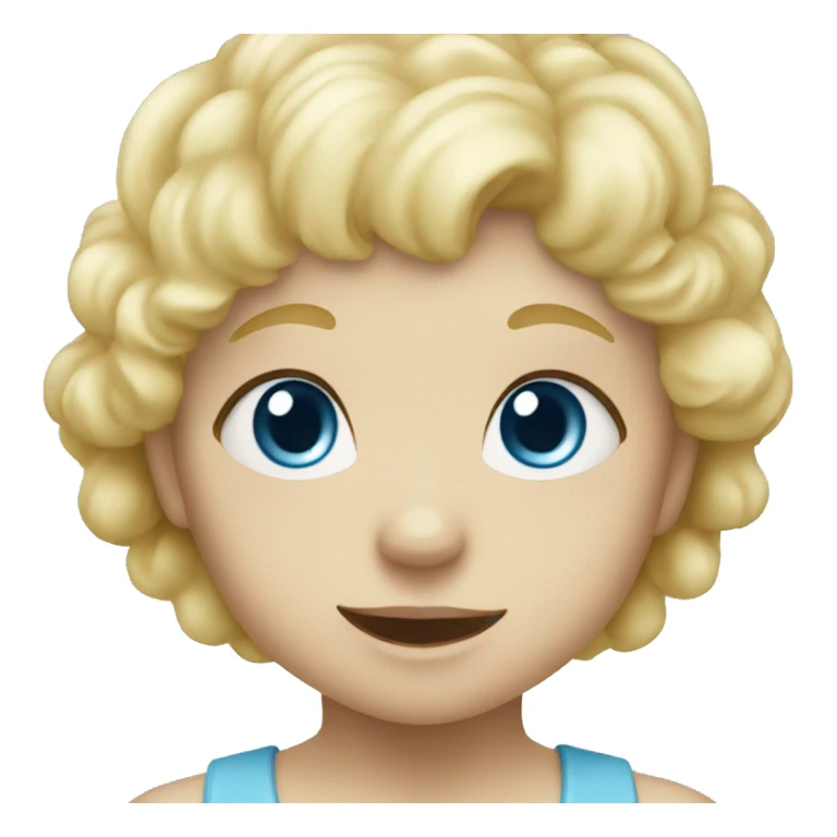 Blonde baby blue eyes saying hi sticker