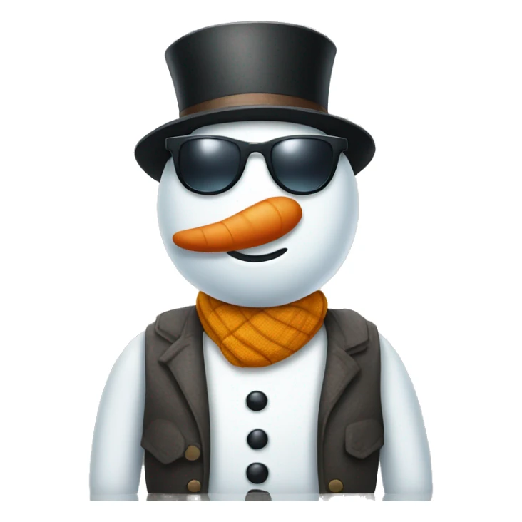 snowman with sunglasses and vest. freckles sticker