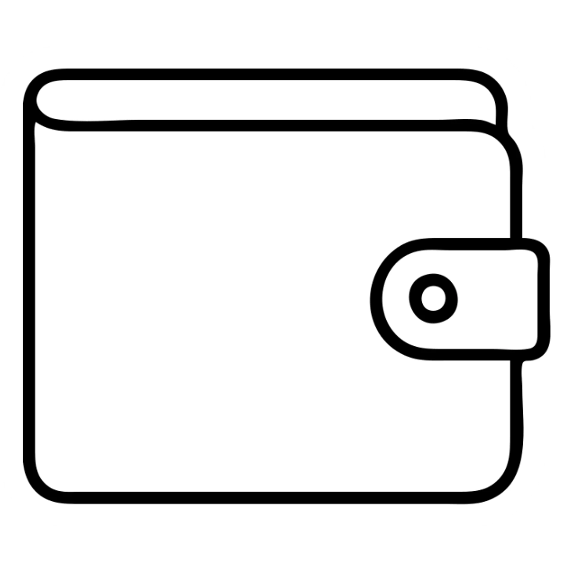 A classic rectangle wallet with a small fold sticker