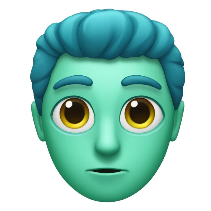discover face with blue green owl head sticker