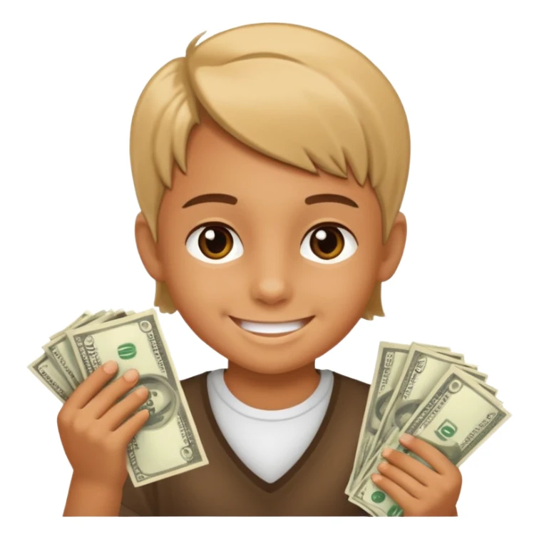 child with money sticker