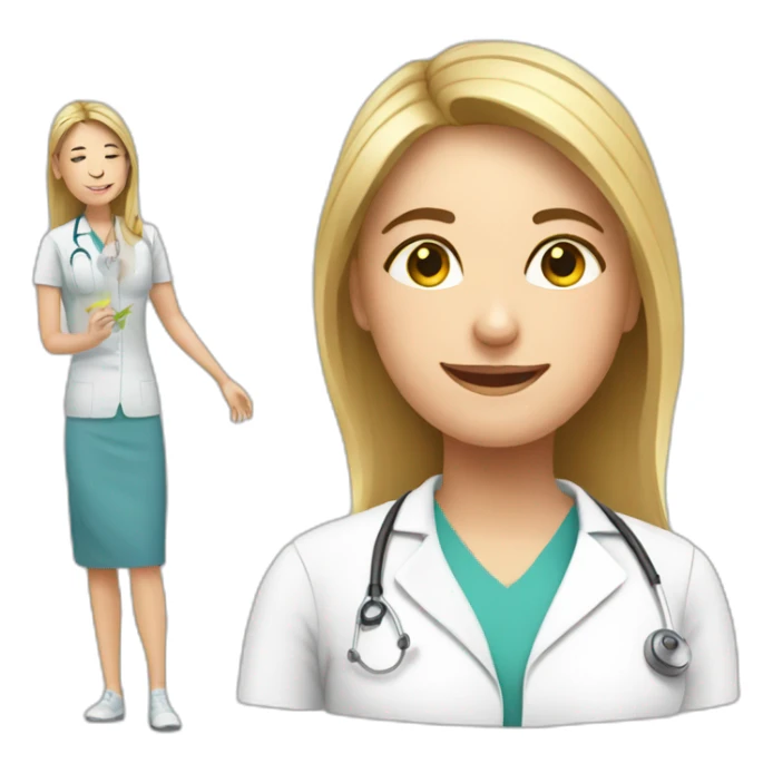 physiotherapist girl working with patients sticker