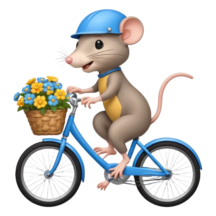 a-cheerful- rat-riding-a-blue-bicycle,-wearing-a-cute-helmet,-with-a-big-smile-and-a-basket-full-of-flowers-on-the-front.-bright,-cartoonish-style,-simple-and-fun. sticker